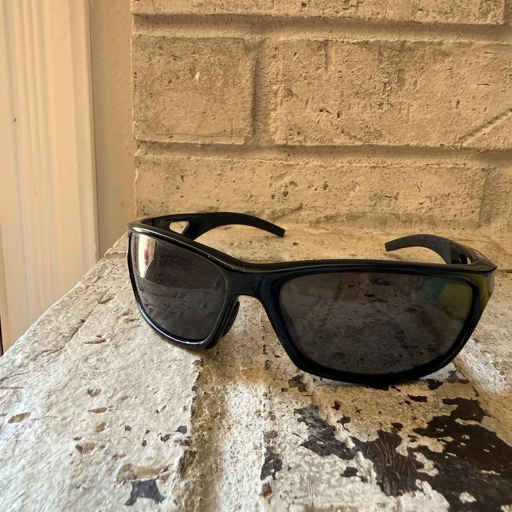 RIVBOS RB0831 Sunglasses Mens 64mm Black Gray Tinted Wrap Plastic Sport
